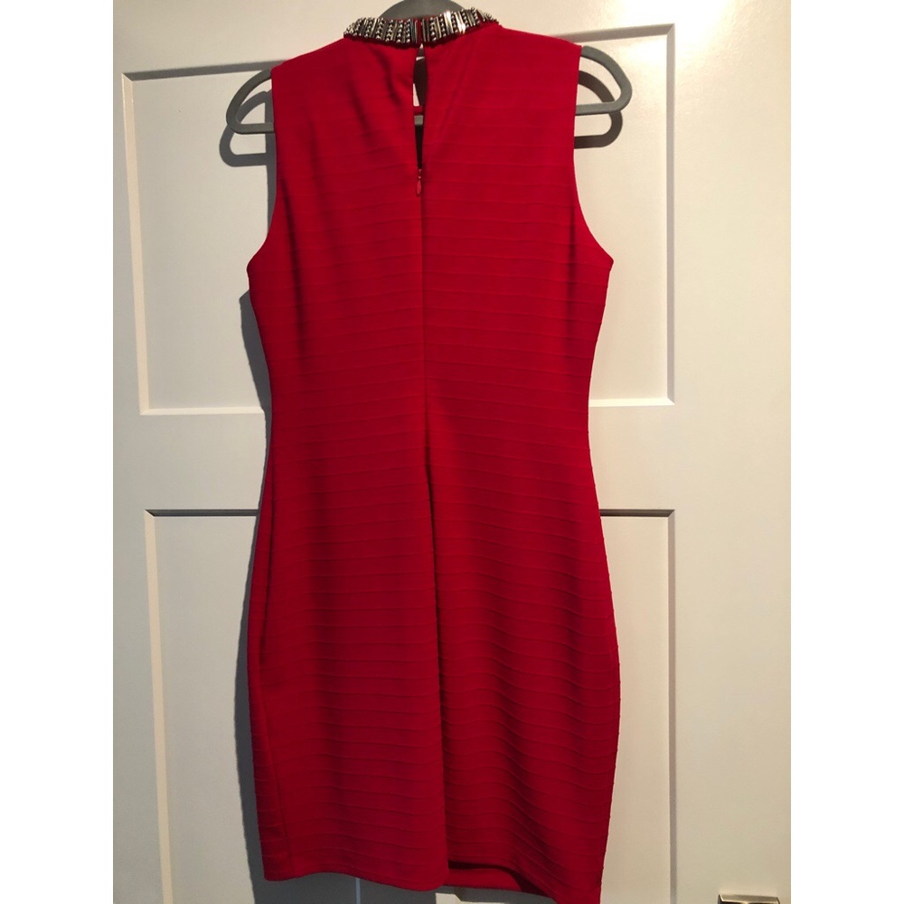 Red Ribbed Dress - Picture 2 of 3